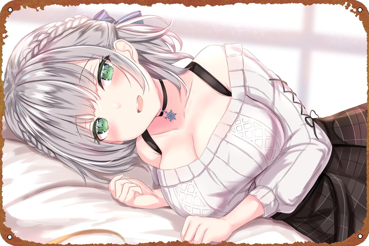 Office Youtuber - Skirt Green Eyes White Hair Virtual
