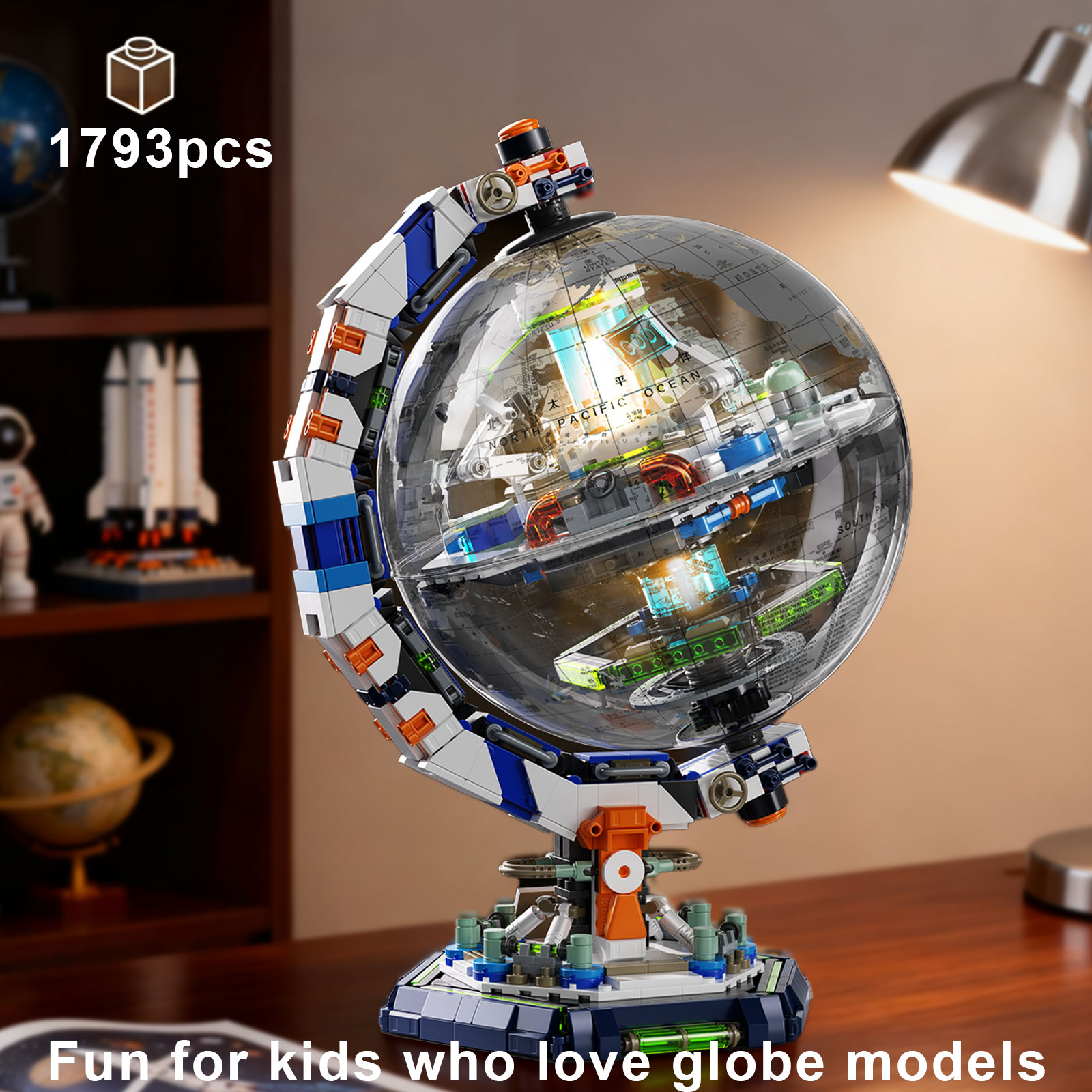 Tech Office Building - KAVOWORLD 1793PCS Sci-Fi Skyverse Globe Building