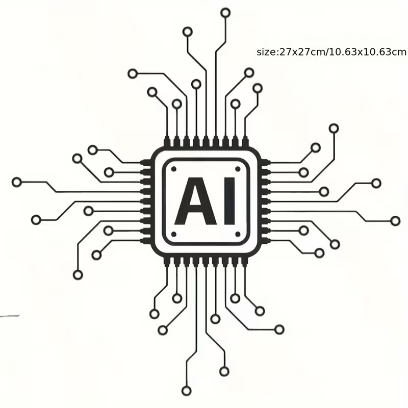 Office Tech Furniture - AI Technology Circuit Board Vinyl Wall