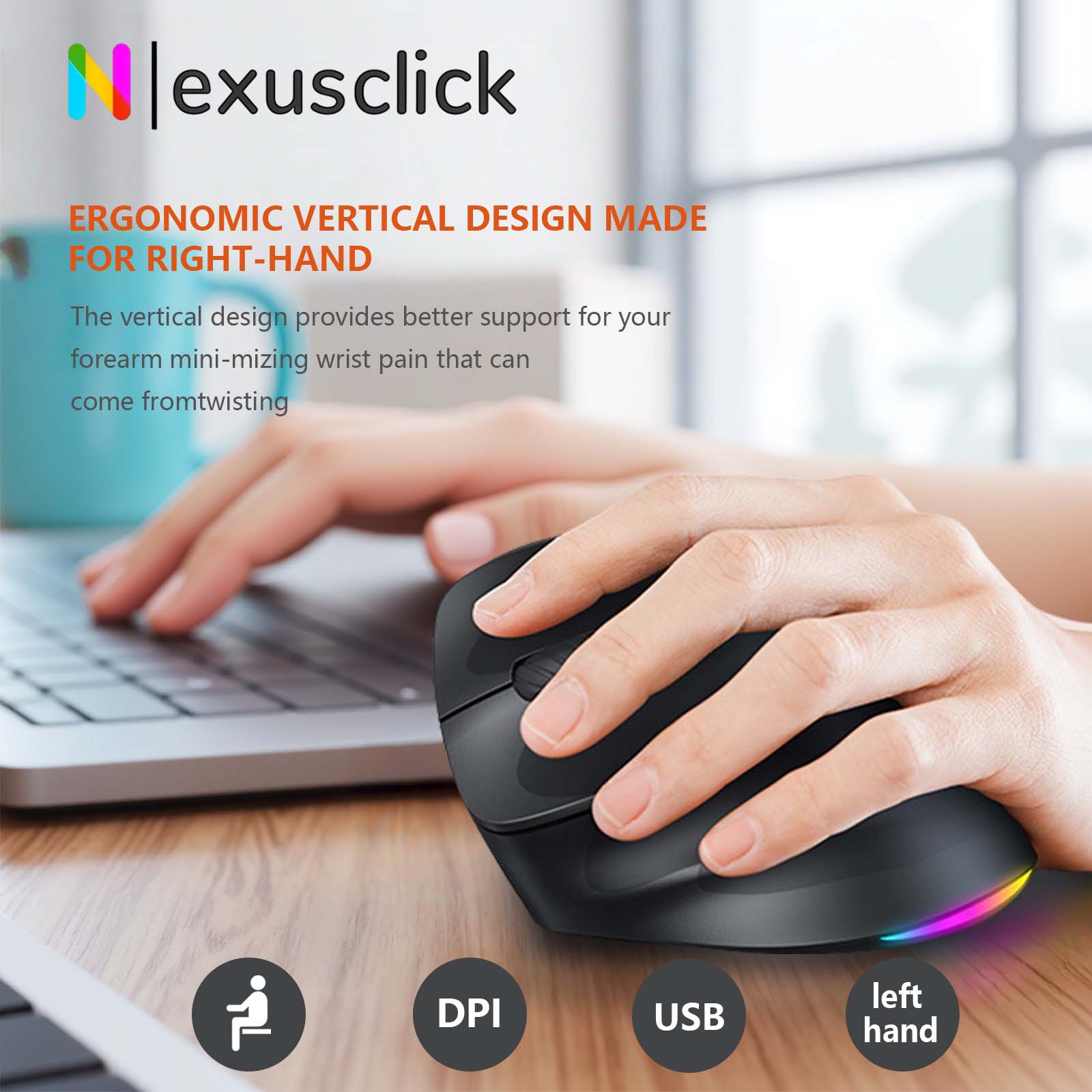 Ergonomic Mouse Vertical - Original Meetion BTM010 Left Handed Vertical